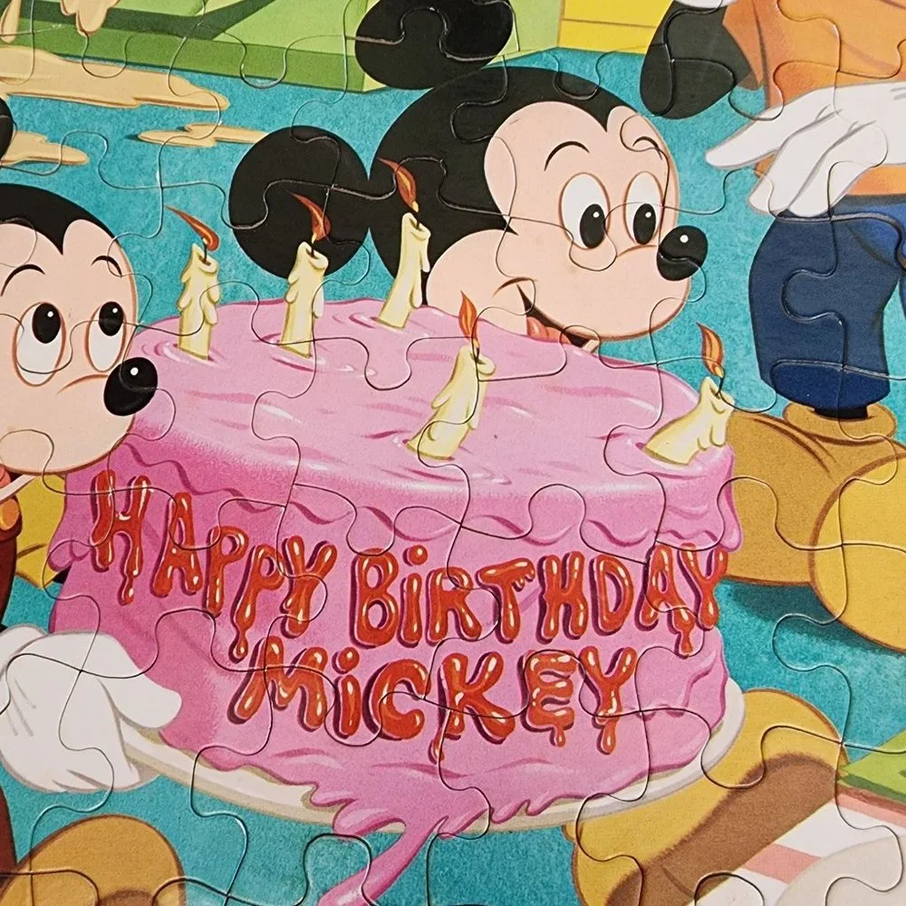 Vintage 80s Whitman Disney‎ Mickey Mouse birthday party 100 large piece puzzle